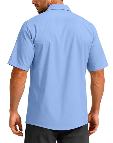 Image of G Gradual Men's Fishing Shirts with Zipper Pockets UPF 50+ Lightweight Cool Short Sleeve Button Down Shirts for Men Hiking