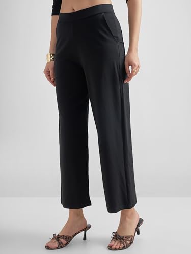 Image of Tokyo Talkies Wide Leg Relaxed fit Cullotes |Ultra Soft, Elasticated, High Waist, Wrinkle Free Trousers |All Day Wear