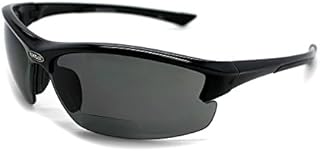 Renegade Patented Bifocal Polarized Reader Half Rim Men's Fishing Sunglasses 100% UV Protection with Microfiber Bag (Black Frame, Grey Lens - 613649, Bifocal +2.50)