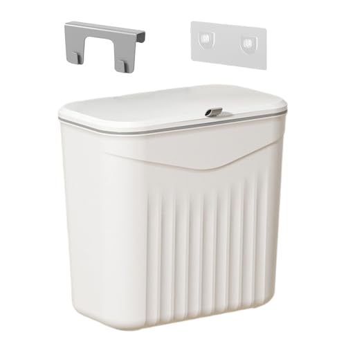 Générique Wall Mounted Trash Bin, Odorless Kitchen Can, Compact Lid Container for Over Door, Under...