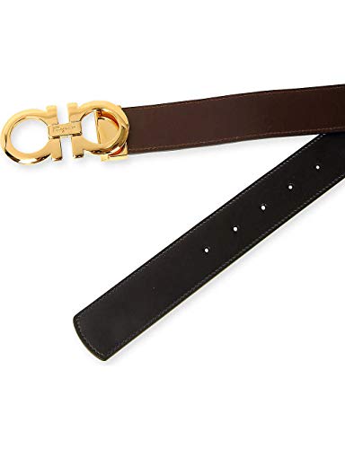 Salvatore Ferragamo Men's Black Leather Gold Gancini Buckle Belt3