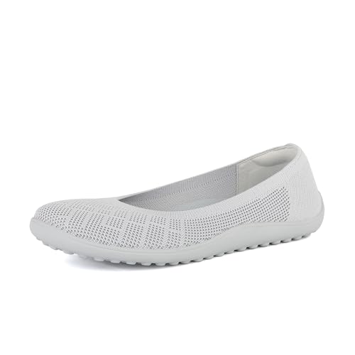Image of KBZone Women's Flat Shoes Round Toe Knit Ballet Flat Comfort Dressy Flat Walking Shoes