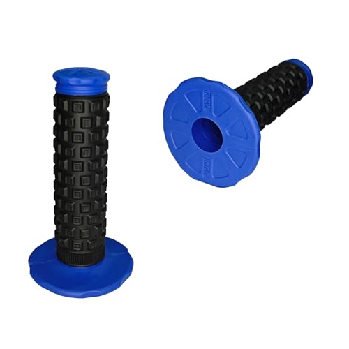Image of 2PCS Motorcycle Handlebar Grips, 7 /8 inch Anti-Slip Dirt Bike Grips, Universal Motocross ATV Rubber Pillow Top Grips for CR80R /85R,CRF150R, CR125R /250R,CRF450R, CRF150F CRF230F CRF450F(Blue)