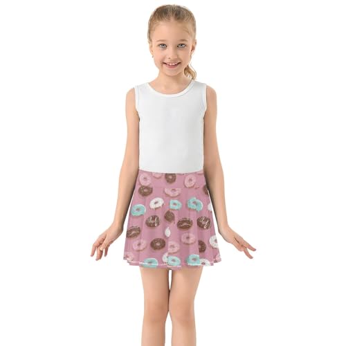 Girls Athletic Skirt 3-12 Years High Waist Tennis Skirts Doughnuts for Kids Golf Running Dance Skort3