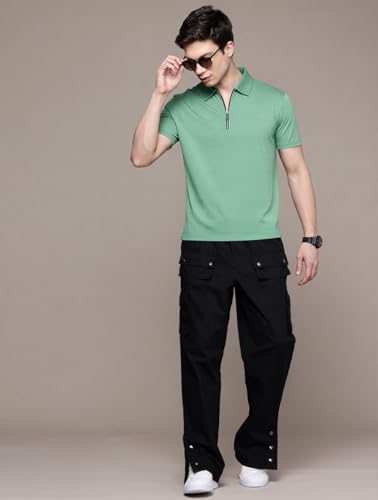 Image of Preneum Men's Polo T‑Shirt | Comfortable Rich Polycotton, Band Collar, Regular Fit | Stylish & Premium All Day Wear (Available in Plus Sizes)