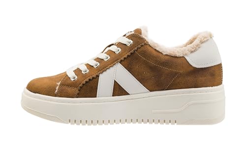 Corkys Footwear Hey Girl Tailgate Sneakers - A Trendy Lace-Up Sneaker with A V Stripe On The Side, Scalloped Eyelets, and Cushioned Lift for Chic Comfort