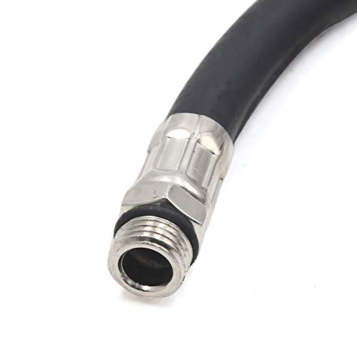 sourcing map 37cm Klipp Auto Luft Reifen Rohr mit Silber Ton 90 Grad Ventilverlängerung