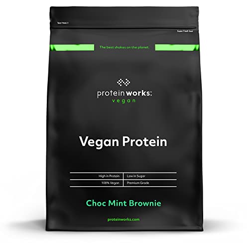 Protein Works - Vegan Protein Powder, Plant Based Protein Shake, Vegan Blend, Gluten Free, 16 Servings, Choc Mint Brownie, 500 g