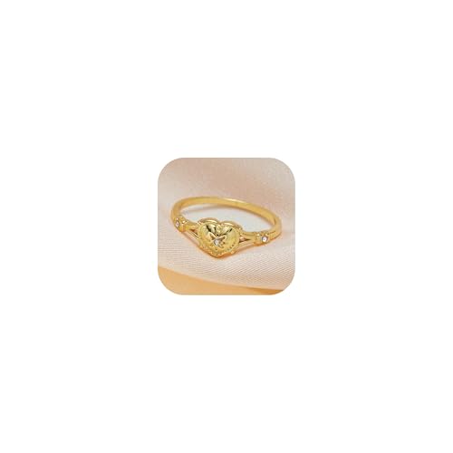 Heart Rings Love Ring Gold Engagement Wedding Chunky Rings Jewelry Accessories Anniversary Birthday Gifts for Women