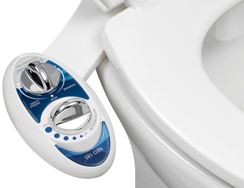 Luxe Bidet Neo 185 – Self double Brosse de nettoyage – Eau Douce non électrique mécanique Bidet WC Attachment (Bleu et blanc)