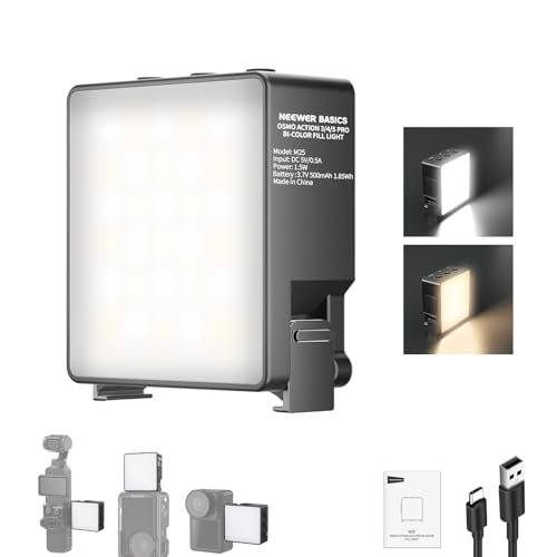 NEEWER BASICS �r�f�I���C�g �}�O�l�b�g�� �B�e�p���C�g OSMO Nano Action 3 4 5 Pro�P�[�W�Ή� NEEWER AC009 PRO �P�[�W�p ��F 1.5W �[�d�� �⏕�Ɩ� ���C�p�l�����C�g ���^ �R���p�N�g �y�� �~