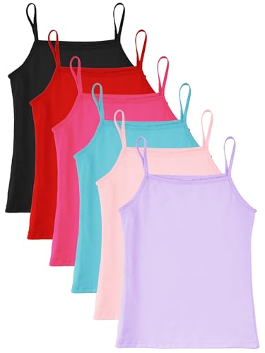 Image of Geyoga 6 /8 Pcs Girls Tank Top Sleeveless Racer Back Top Camisole Cami Undershirts