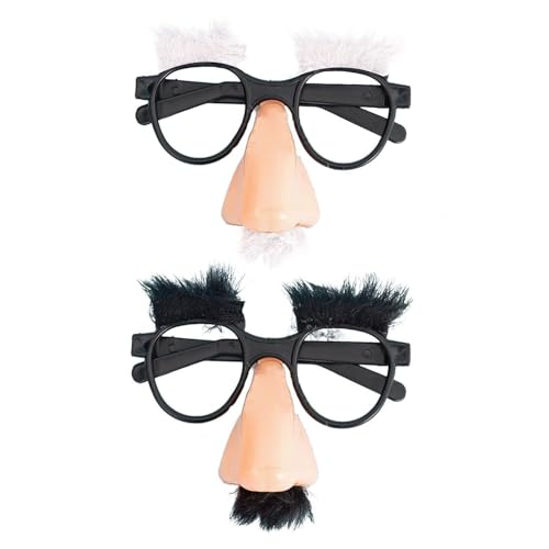 2 Juegos De Gafas De Bigote De Juguete, Nariz Divertida...
