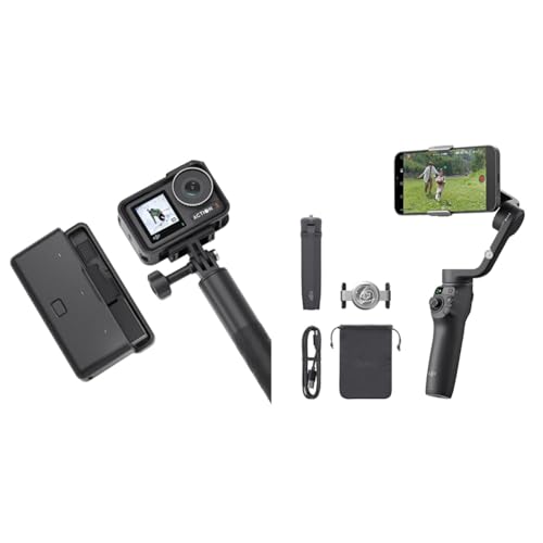 DJI Osmo Action 3 Adventure Combo, Waterproof Action Camera with 4K HDR, 10-Bit Color Depth & OSMO Mobile 6 Smartphone Stabilizer, in Three Axis for phones, Integrated Extensible Arm