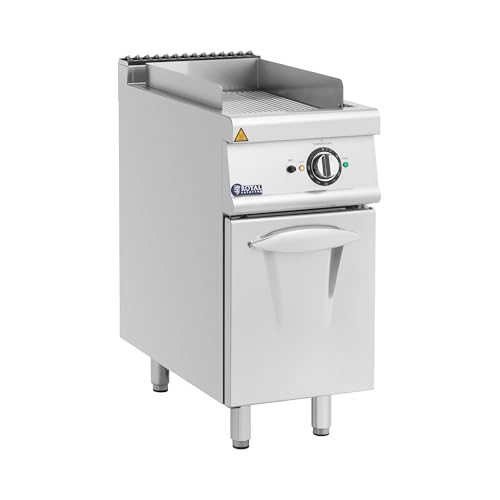 Royal Catering Plancha eléctrica fry-top 5,4 kW ondulada mueble bajo 40 x 70 cm serie Pro 730 Plancha de cocina Parrilla eléctrica Plancha de asar eléctrica Fry-top