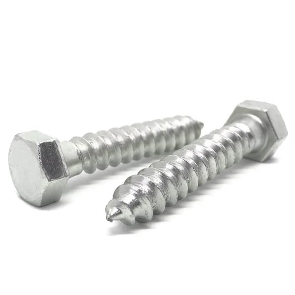(25 Pieces) 1/4-10X1" Stainless Steel Hex Lag Screws Full Threads Plain
