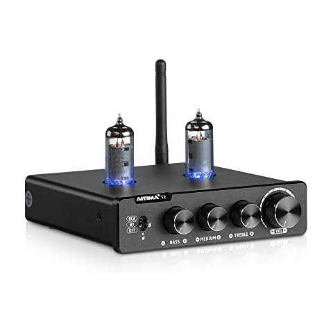 AIYIMA T2 6K4 Vacuum Gall Tube Preamp Bluetooth 5.0 QCC3034 Stereo HiFi Preamp Aptx Preamp with High Midium Bass Sound Adjust for Home Audio Active Speakers Cover