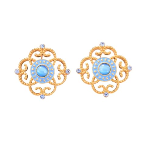 Boucles d'oreilles clous de cabochon bleu parfaits pour illuminer un mariage ou un réveillon magique