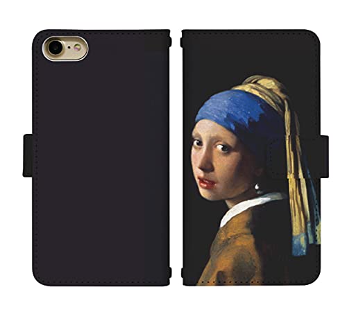 iPhone13mini 用 ケース ベルトあり 手帳型 カバー スマホケース スマホカバー di389(B) 名画 絵画 真珠の耳飾りの少女 フェルメール 手帳型ケース 手帳型カバー 手帳型スマホケース