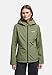 MARIKOO leicht gefütterte Damen Übergangsjacke kurz Outdoor-Jacke mit Jersey-Innenfutter und großer Kapuze Brombeere Olive Leaf Gr. M