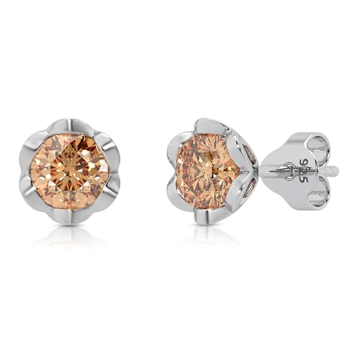 Image of 925 Sterling Silver Stud Earrings for Women | Cubic Zirconia Solitaire Ear Studs | Lightweight Hypoallergenic Anti-Tarnish Daily Wear Jewellery | Gift for Girls, Wife, Girlfriend, Mother, Sister | Birthday, Anniversary, Rakhi