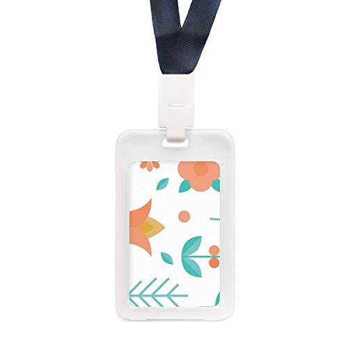 Étui de protection carte d'identité anti-rayures rigide fleur orange vert