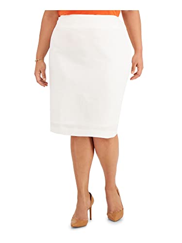 Kasper Women's Plus Size Linen Slim Skirt