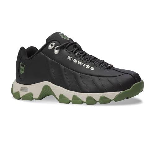 K-SWISS Men's ST329 CMF Sneaker, Wide Tennis Dad Walking Shoes Leather Upper 6.5 December Sky/Black/Speckle