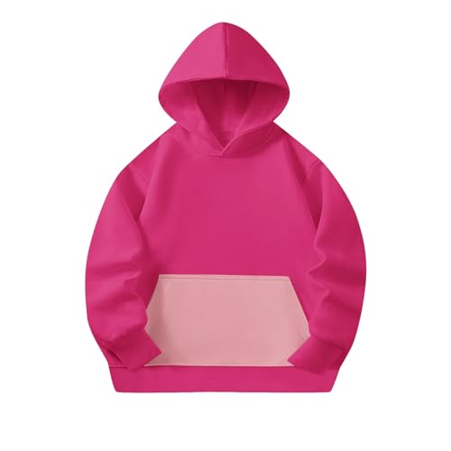 DDAPJ pyju Cute Hoodies for Girls Vintage Colorblock Hooded Sweatshirts Kids Long Sleeve Fleece Pullover Tops with Pocket4