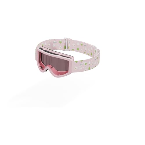 Masque de ski junior rose mat fini les yeux rouges face au vent - 3