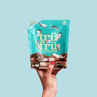 Tru Fru Real Coconut Melts Hyper-Dried Fresh in Milk Chocolate, Premium Gourmet Freeze Dried Fruit Snack, 4.2 oz