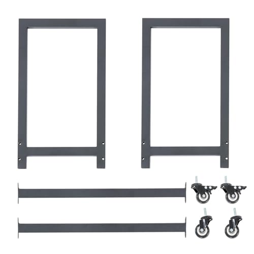 Portale di legna da ardere con ruote bloccabili, organizzatore di stoccaggio in legno resistente per camino, supporto per tronchi da esterno portatile, carrello d'acciaio resistente alla ruggine del m