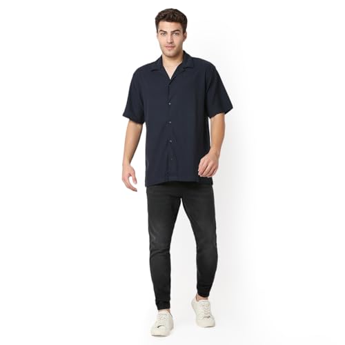 Image of Spykar Men's Relaxed Fit N /A Half Sleeve Printed Casual Shirts