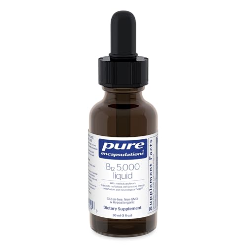Pure Encapsulations B12 5,000 Liquid - Vitamin B12 Methylcobalamin Supplement to Support Energy, Nerve Health, Cognitive Function & Blood Cells* - Liquid Drops - 1 Fl Oz