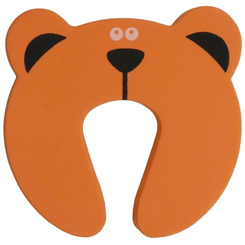 Protector puertas bebe infantiles diseño tigre, Amortiguador de puertas infantil, Tope de puerta de seguridad para niños, Protectores infantiles de espuma, 10x10 cm, Espuma EVA (Oso)