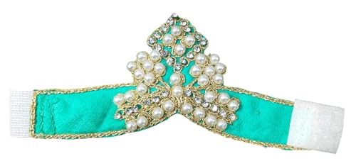 Image of Partish Laddu Gopal Heavy Poshak with Pagdi (Size 0) l Ladoo Gopal Dress l Bal Gopal l Kanha Ji Thakur Ji Dress(Morpankhi,L)