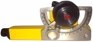 Abney Level Surveying Instrument, 6 Inches, Brass Construction, Slow Motion Adjustment, Liquid Level Tool, Yellow