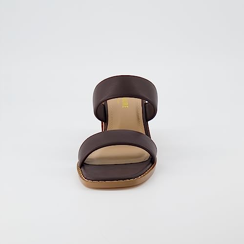 CUSHIONAIRE Women's Clever two band block heel sandal +Memory Foam, Wide Widths Available3