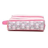 Estojo Triplo Oxford Liso Rosa Gatinho