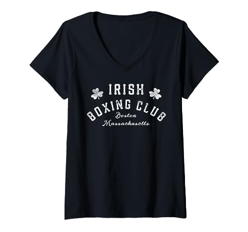 Camiseta de boxeo irlandesa para hombre, diseño de club Boston Camiseta Cuello V