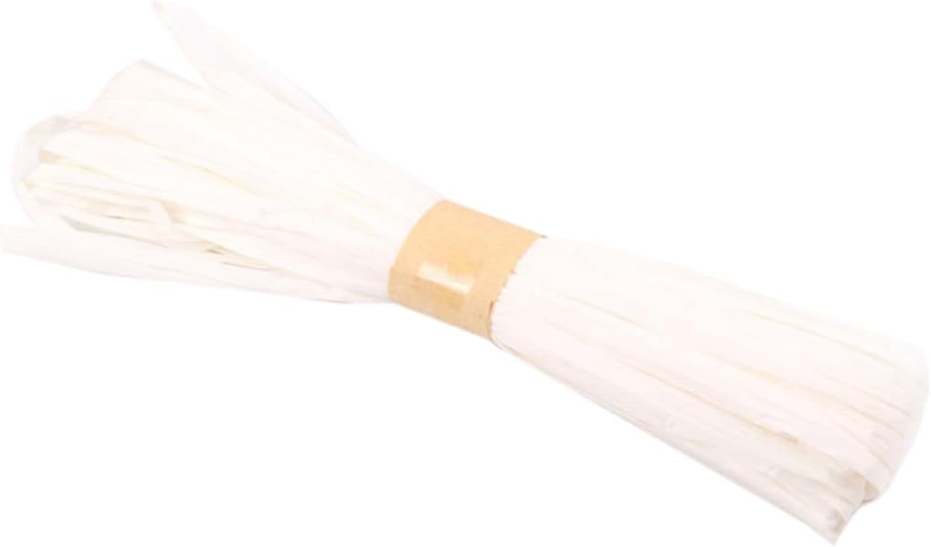 18pcs Colorful Paper String for Crafts Twisted Raffia String for Wrapping Decoration and Handicrafts White