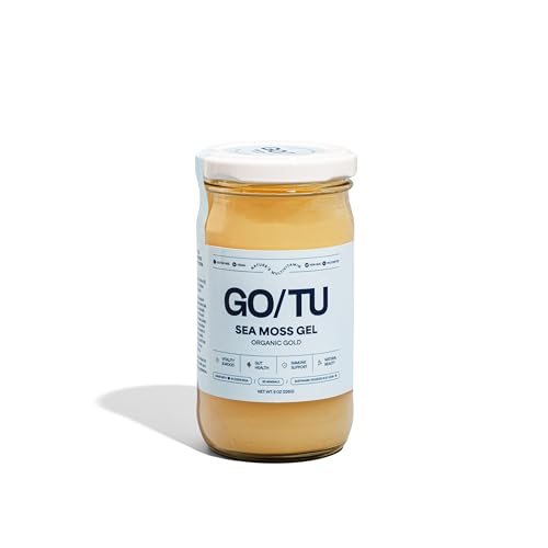 GO/TU Sea Moss Gel - Gold 8oz - Wildcrafted in St. Lucia, Made in Costa Rica, Ministry of Health Certified - Gut, Skin, Immunity Support, Energy Boost, Vegan, Non-GMO, No Preservatives