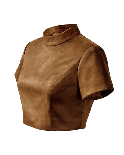 Image of JW PEI Women's Grace Faux Suede Crop Top and Mini Skirt Set
