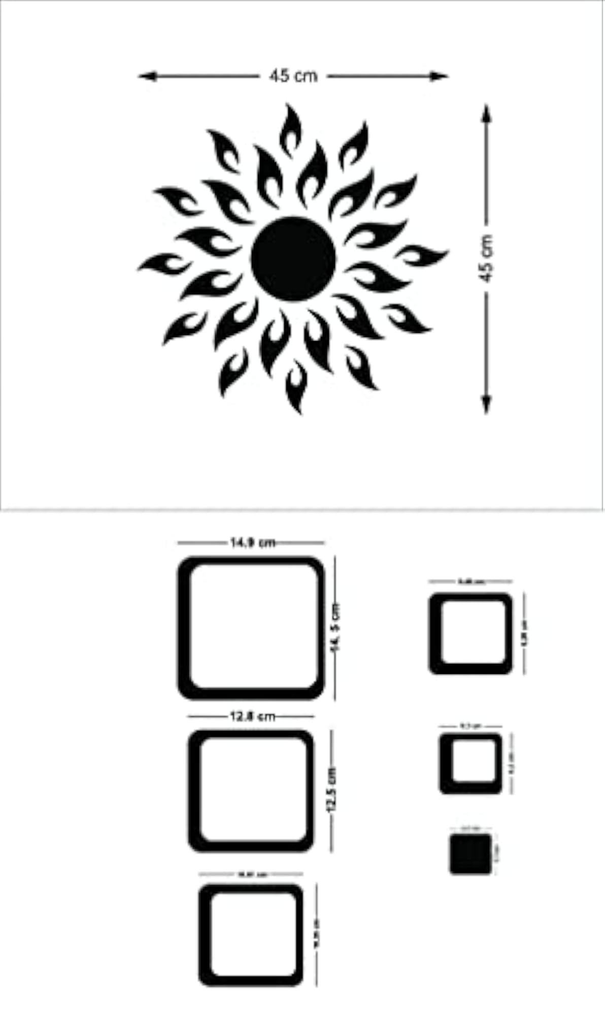 Framed Mirror Stickers for Wall Decoration