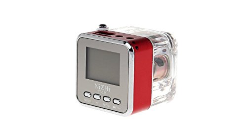 NIZHI TT-028 LED DISPLAY MINI SPEAKER USB FM SD FOR IPHONE IPAD IPOD MP3 PC TT-028 RED