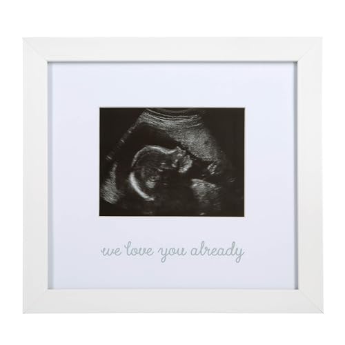 Image of Kate & Milo We Love You Already Ultrasound Picture Frame, Keepsake Sonogram Frame Ideal Gift for Expecting Parents, Ideal Baby Gift and Nursery Decor, White