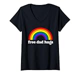 Photo Gallery donna free dad hugs lgbtq gay pride ally support maglietta con collo a v Photo Gallery donna free dad hugs lgbtq gay pride ally support maglietta con collo a v