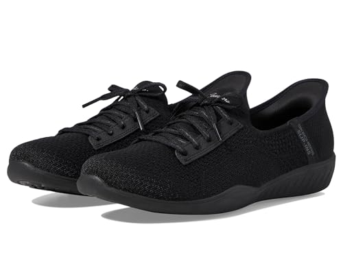 Skechers Modern Comfort Women's Women's Newbury ST-Our Time Hands Free Slip-Ins Sneaker, Black, 7.5