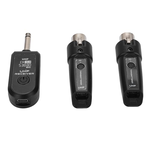 Sistema Inalámbrico de Micrófono UHF con Adaptador XLR, Transmisor y Receptor, Alcance de 90 pies, Retraso de 3 ms, 4-5 horas de batería recargable, para micrófonos dinámicos, mezcladores e instrumentos miniatura 2