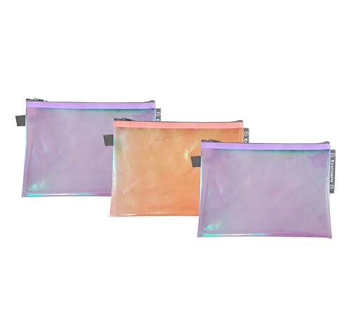Exacompta - Réf. 37130E - Paquet de 6 pochettes souples à fermeture éclair Candy Tidy - Dimensions 17x 12 cm - Format à classer A6 - Couleurs assorties